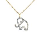 Diamonart Not Applicable Womens White Cubic Zirconia 18k Gold Over Silver Pendant Necklace