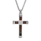 Mens Diamond Accent Brown Sterling Silver Pendant Necklace