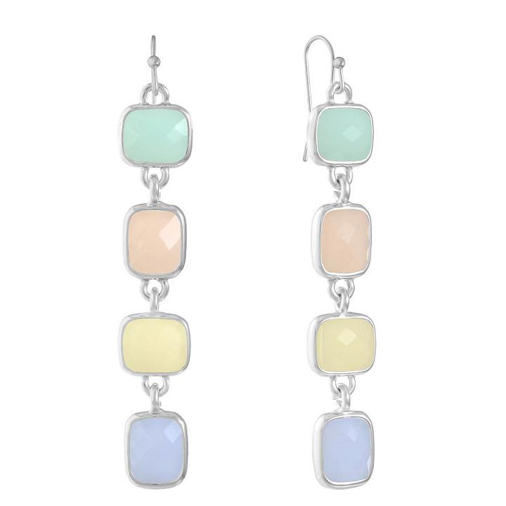Liz Claiborne Multi Color Square Drop Earrings