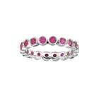Personally Stackable Lead Glass-filled Ruby Sterling Silver Eternity Ring