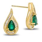 1/5 Ct. T.w. Genuine Emerald 14k Gold Drop Earrings