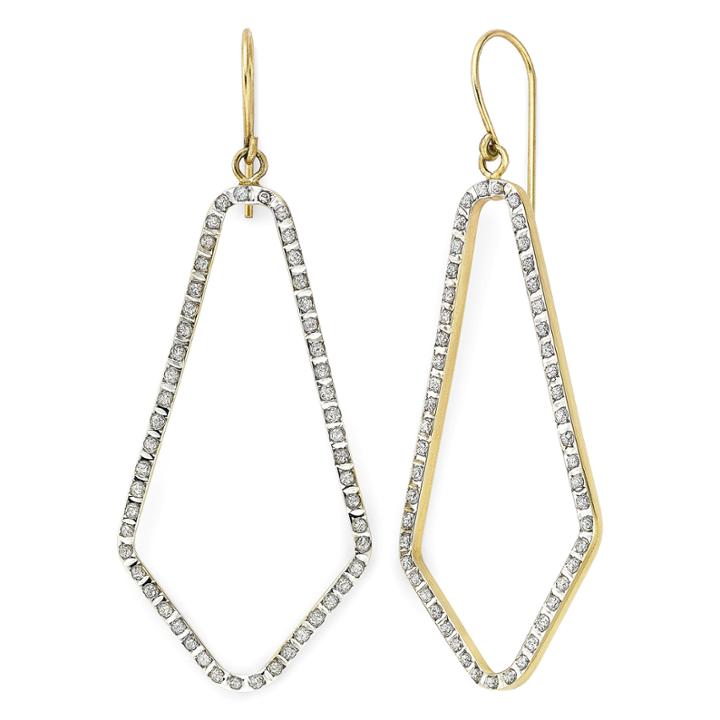 Diamond Fascination&trade; 14k Yellow Gold Open Geometric Earrings