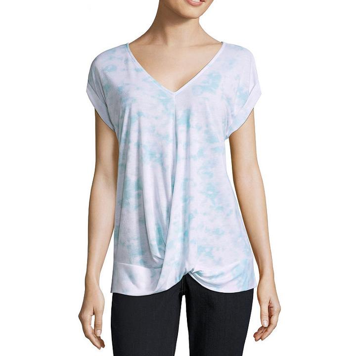 A.n.a. Short Sleeve Cross Front T-shirts - Misses