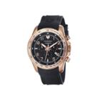 Swiss Eagle Landmaster Mens Black Dial Black Silicone Strap Chronograph Watch Se-9044-04