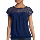 St. John's Bay Eyelet Smocked Bottom Peasant Shirt