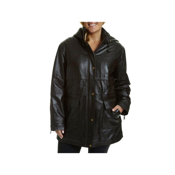 Excelled Leather Midweight Hooded Parka-plus