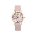 Journee Collection Womens Crystal-accent Floral Dial Watch