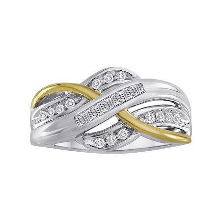 1/4 Ct. T.w. Diamond Two-tone Crossover Ring