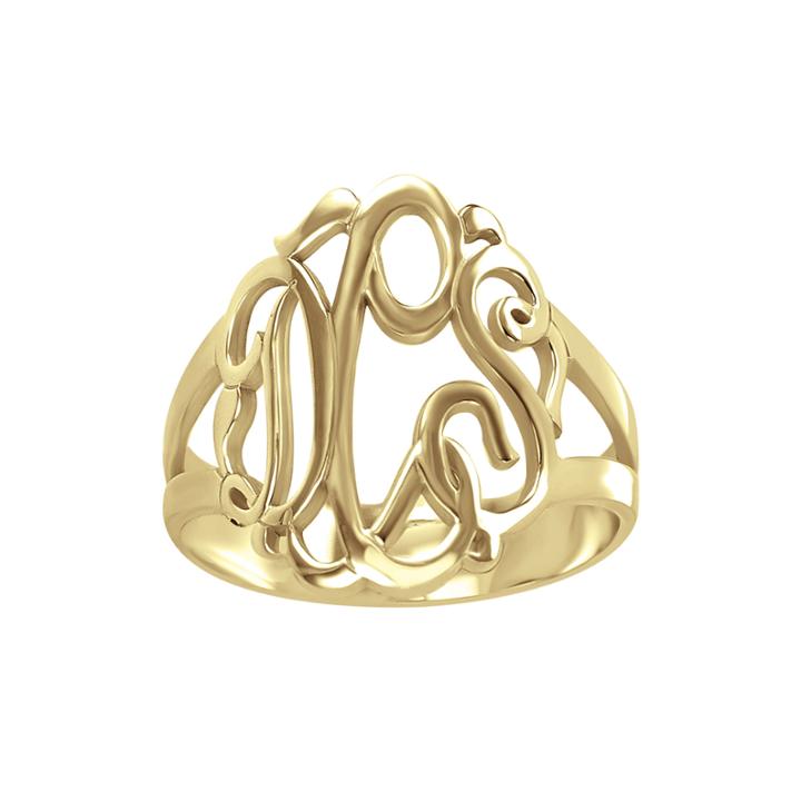 Personalized 14k Gold Over Sterling Silver Monogram Ring