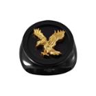 Mens Black And Gold Ip Stainless Steel Eagle Ring
