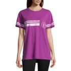 Flirtitude Short Sleeve Crew Neck Pattern T-shirt-womens Juniors