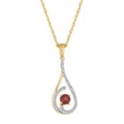 Womens 1/8 Ct. T.w. Genuine Red Garnet 10k Gold Pendant Necklace