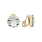 Monet Jewelry Clear And Goldtone Stud Clip Earring