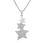 Womens 1/5 Ct. T.w. Genuine White Diamond Sterling Silver Star Pendant Necklace