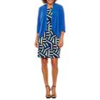 R & K Originals Elbow Sleeve Pattern Shift Dress-petites