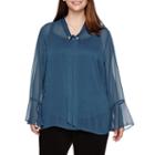 Alyx Bell-sleeve Tie-front Blouse - Plus