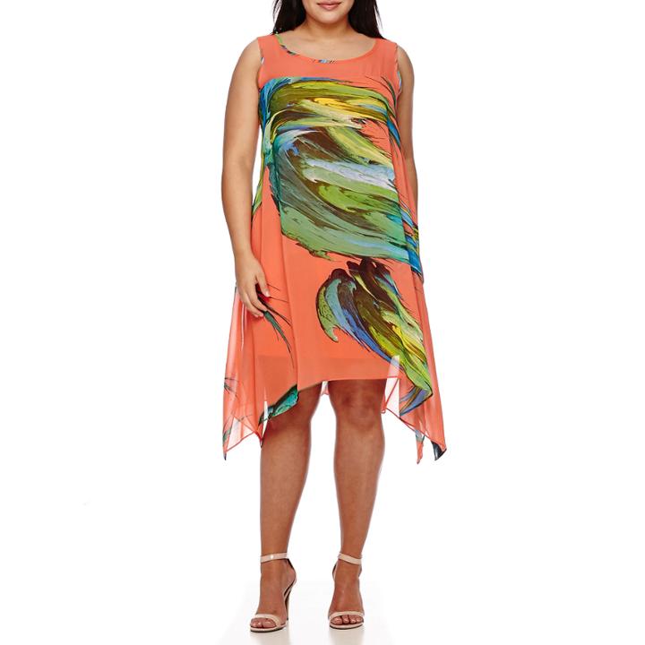 Robbie Bee Sleeveless Mesh Inset Sheath - Plus