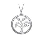 Personalized Sterling Silver Family Tree Engraved Name Pendant Necklace