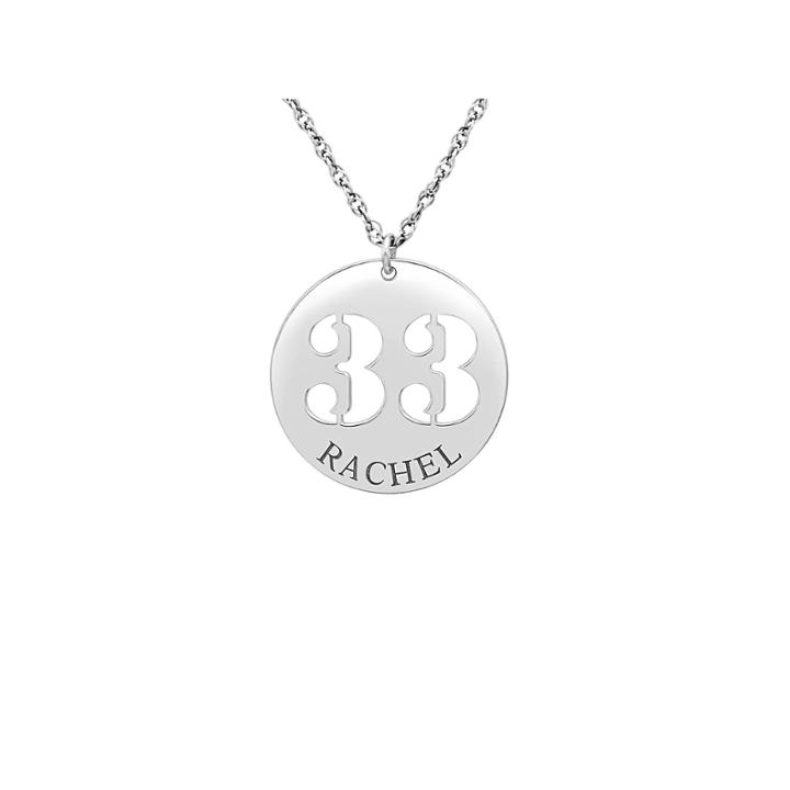 Womens Personalized Sterling Silver Pendant Necklace
