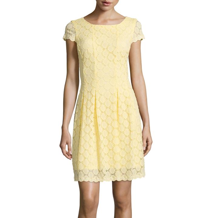 Ronni Nicole Cap-sleeve Lace Fit-and-flare Dress