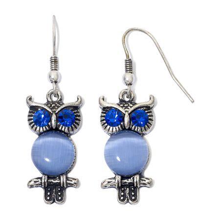 Arizona Blue Stone Owl Earrings