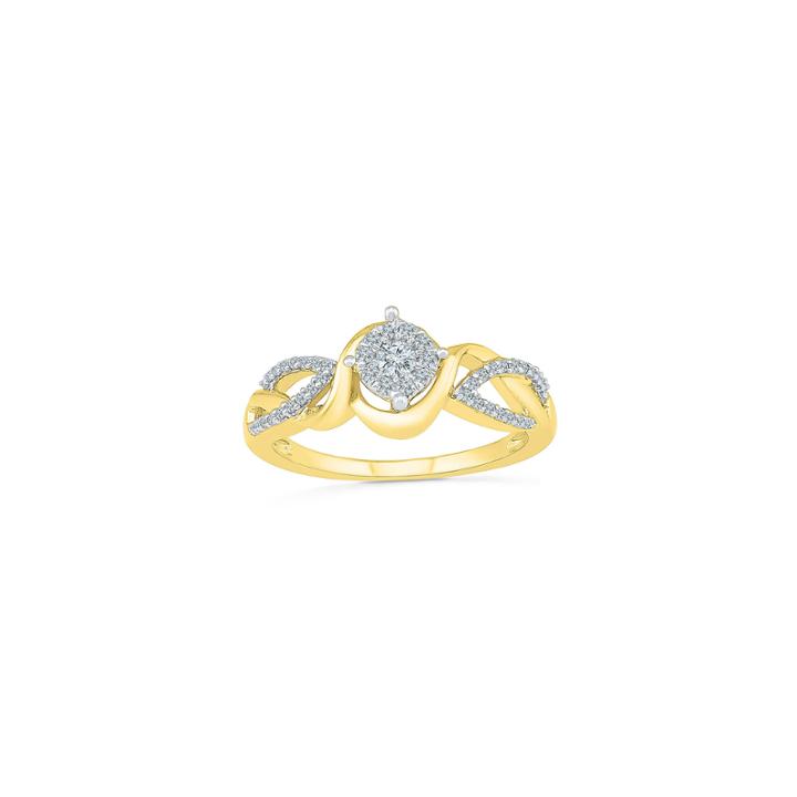 Womens 1/4 Ct. T.w. Genuine Round White Diamond Gold Over Silver Promise Ring