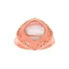 Genuine Pink Quartz 14k Rose Gold Over Silver Ring