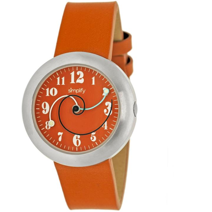 Simplify Unisex The 2700 Orange Leather-band Watch Sim2704