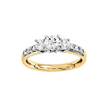1 3/4 Ct. T.w. Diamond 14k Gold 3-stone Ring