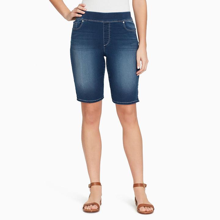 Gloria Vanderbilt 10 Modern Fit Denim Bermuda Shorts-petites