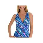 Trimshaper Pattern Tankini Swimsuit Top