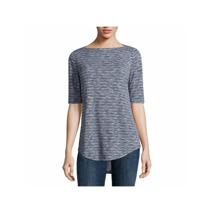 Liz Claiborne 3/4 Sleeve Crew Neck T-shirt-talls
