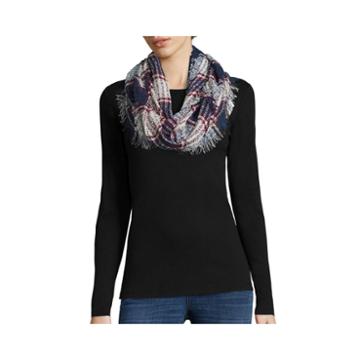 Mixit Tweedy Plaid Boucl Infinity Scarf