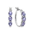 Journee Collection Diamond-accent Genuine Tanzanite Sterling Silver Clip Earrings