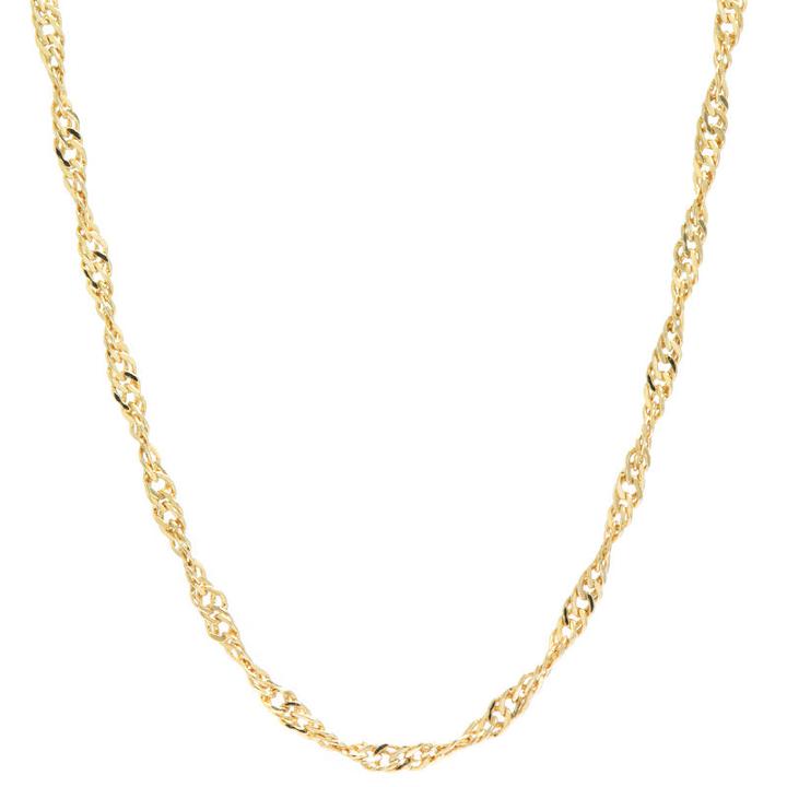Silver Reflections Gold Over Brass 18 Inch Chain Necklace
