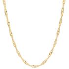 Silver Reflections Gold Over Brass 18 Inch Chain Necklace