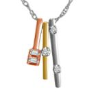 Womens 1/10 Ct. T.w. Genuine White Diamond 10k Tri-color Gold Pendant