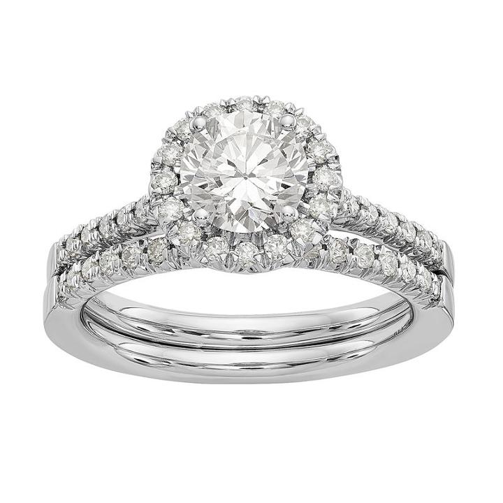 Womens 1 3/8 Ct. T.w. White Moissanite 14k Gold Bridal Set