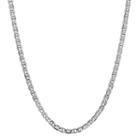 14k White Gold Solid Anchor 18 Inch Chain Necklace