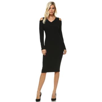White Mark Taline Cut-out Shoulder Cut Outs Sweater Dress