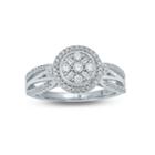 Womens 1/2 Ct. T.w. Genuine White Diamond 10k Gold Engagement Ring