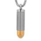 Inox Jewelry Mens Bullet-shaped Stainless Steel Pendant Necklace