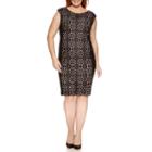 London Style Collection Cap Sleeve Lace Sheath Dress-plus