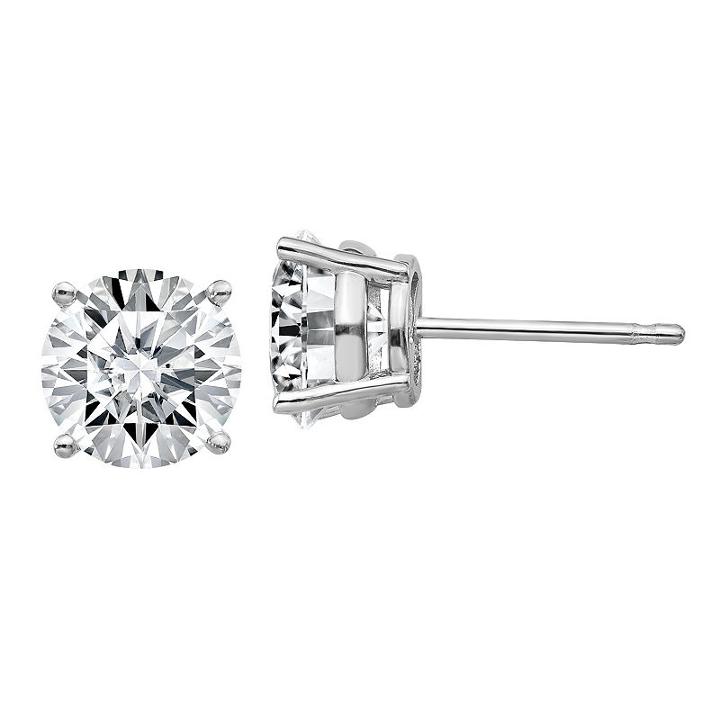 2 1/3 Ct. T.w. White Moissanite 14k White Gold 7mm Round Stud Earrings