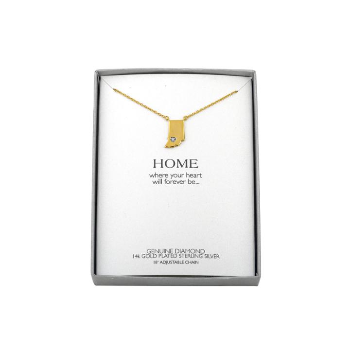 Diamond Accent 14k Yellow Gold Over Silver Indiana Pendant Necklace