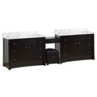 116.45-in. W Floor Mount Distressed Antique Walnutvanity Set For 3h4-in. Drilling Bianca Carara Topwhite Um Sink