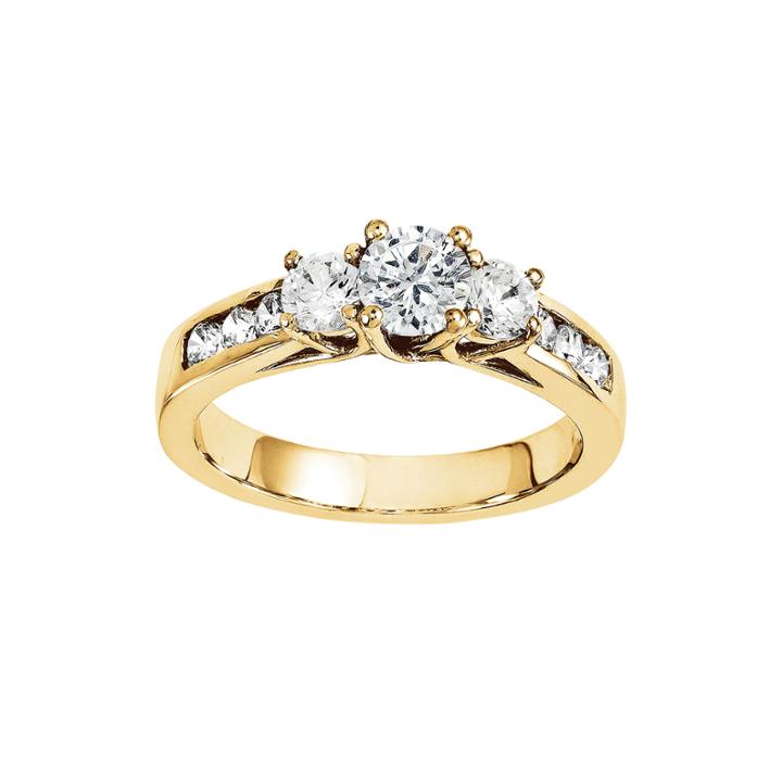 1/3 Ct. T.w. Diamond 14k Yellow Gold Channel Set 3-stone Ring