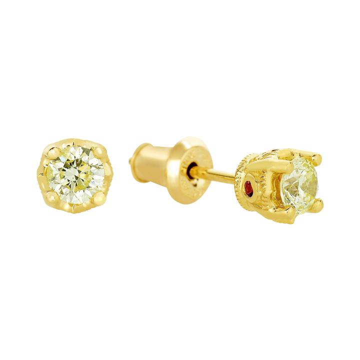 Ct. T.w. Trumiracle Yellow Diamond & Lab-created Garnet Stud Earrings