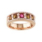 Pink & Green Tourmaline & Cz Band