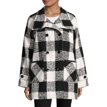 Kc Collections Plaid Walker Coat